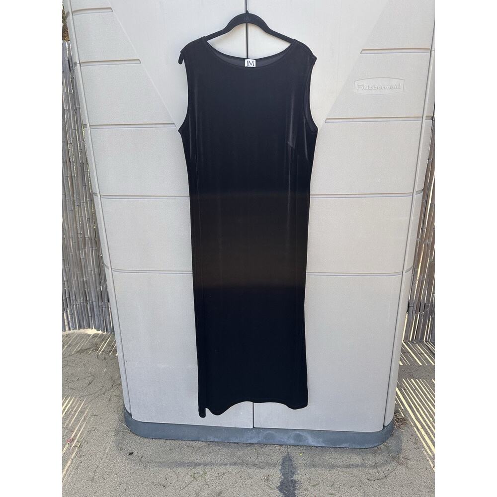 JM Collection Dress Women Black Velvet Sleeveless Tank Long Maxi Gown Elegant 1X